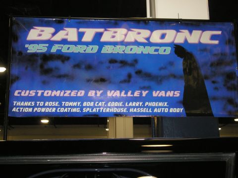1995 Ford Bronco - Banner for a customized 1995 Ford Bronco, also known as 'Bat Bronco', created by Valley Vans.