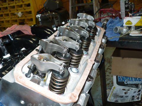 1973 Ford Ranchero - Engine valve train components, including rocker arms and valve springs, are shown in this close-up view.