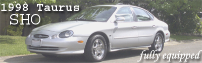 1998 Ford Taurus - This 1998 Ford Taurus SHO is seen from the front 3/4 angle, parked curbside.