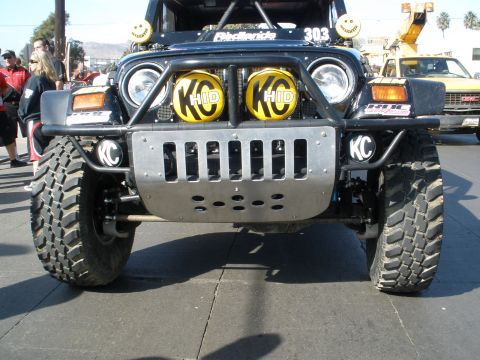 2008 Ford Bronco - This heavily modified Jeep Wrangler features off-road tires and custom bumper protection.