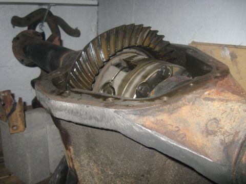 1988 Ford Bronco - Close-up view of an open differential housing, showing the ring gear and spider gears.