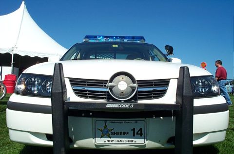1991 Ford LTD Crown Victoria - Photograph of the front of a Hillsborough County Sheriff Chevrolet Impala patrol car.
