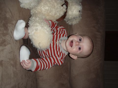 1997 Ford F-250 - Baby and teddy bear on a couch.