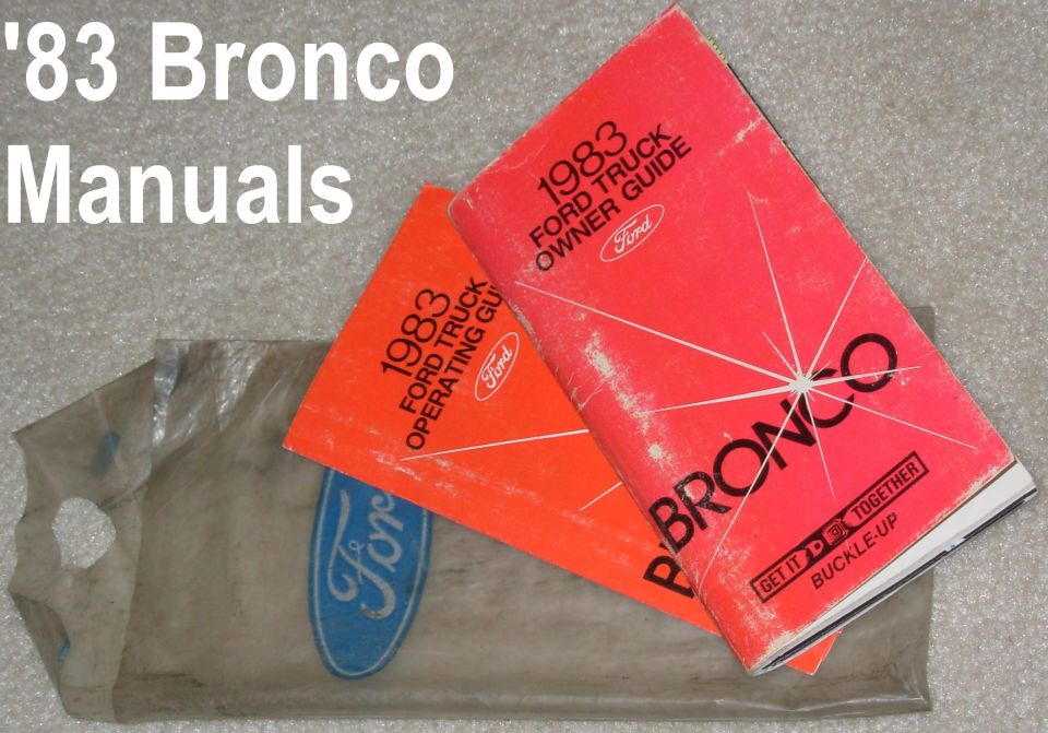 Owner's Manual & Pamphlet for '83 Bronco