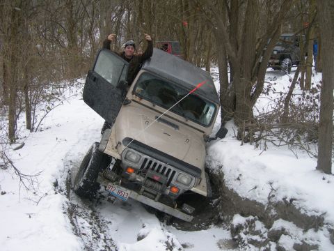 1991 Jeep Wrangler - Off-roading in winter conditions leads to a Jeep Wrangler getting stuck in the snow.