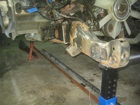 1990 Ford Bronco - Front frame cleaned off.