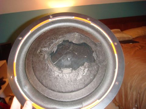 1996 Ford Bronco - This car subwoofer has a torn cone and surround, rendering it unusable.