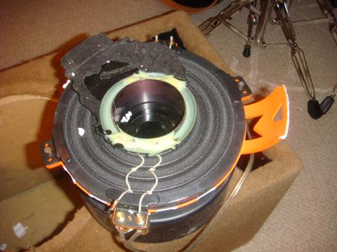 1996 Ford Bronco - This car speaker has a damaged surround and is partially disassembled.