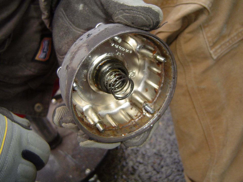 Inside the cap on the auto hub
