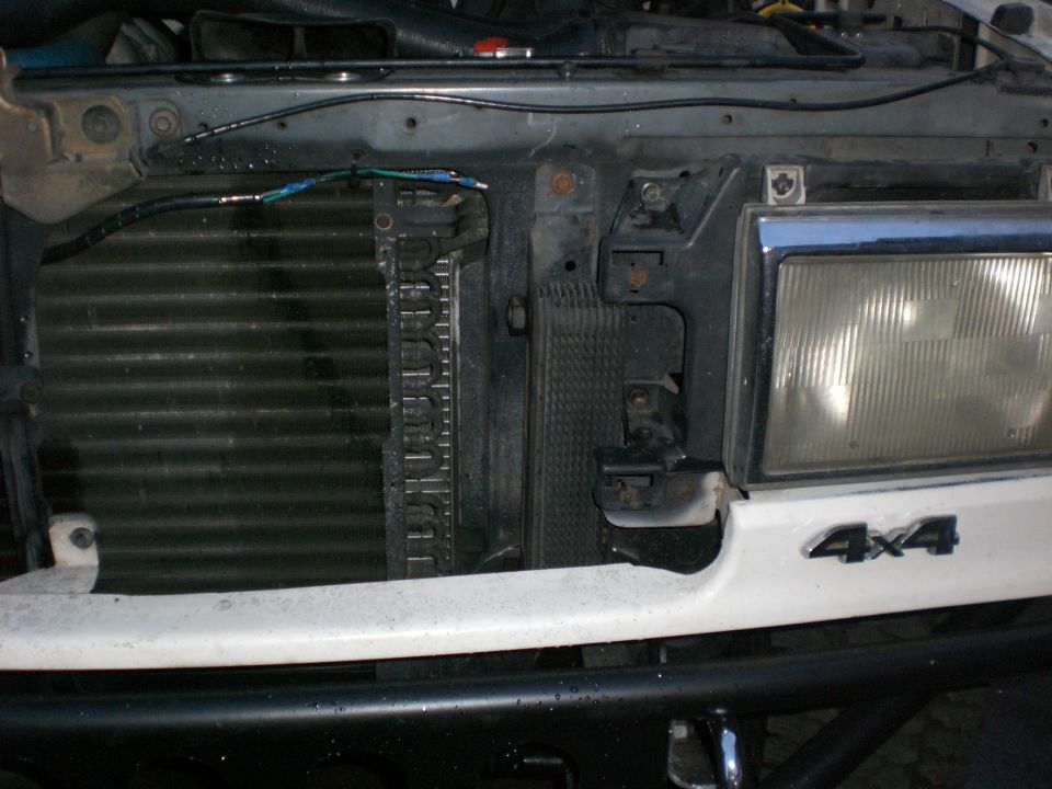 small cooler relocated and used for a power steering cooler