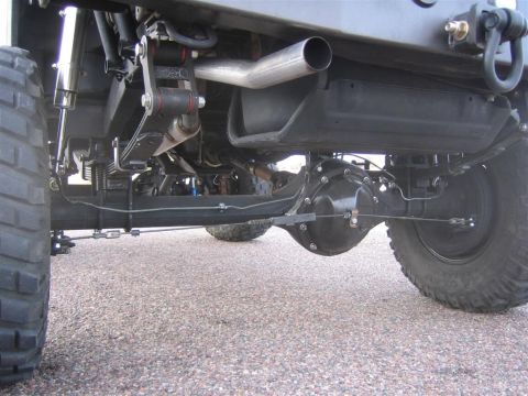 1987 Suzuki Samurai - Close-up of the rear axle and suspension components on a 4x4 vehicle.