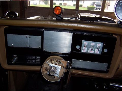 1975 Ford Granada - painted wood grain trim and removed HVAC unit, speedometer, radio, fuel gauge, and vents. switches installed at radio location. (Fuel, Wate…