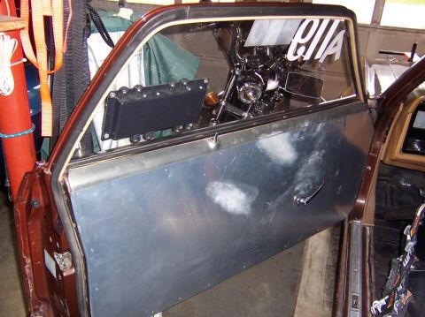 1975 Ford Granada - gutted doors and replaced with aluminum sheet metal