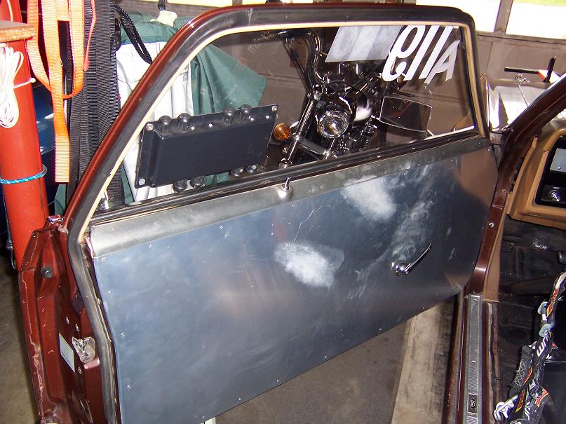 gutted doors and replaced with aluminum sheet metal