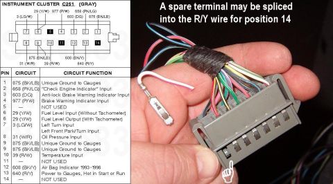 1983 Ford Bronco - One way to power the anti-slosh module in a tach cluster is to add a [url=https://www.clipsandfasteners.com/Ford-OEM-Female-Terminal-20-18-…