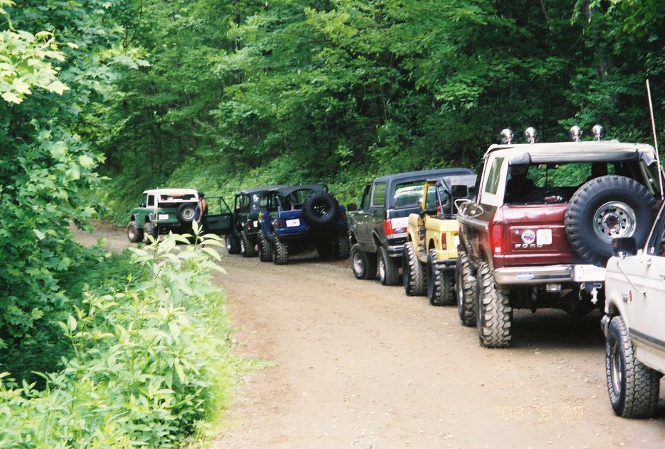 lined up for the trails