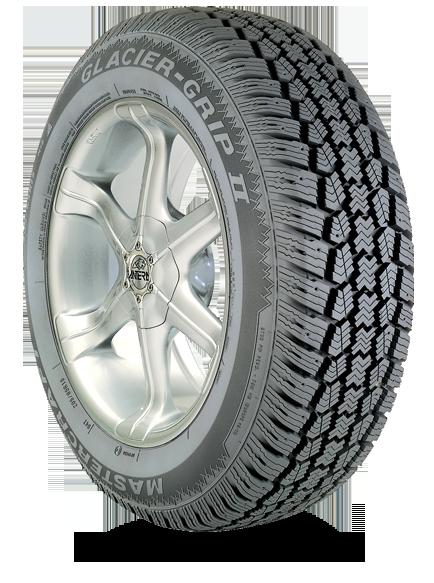 1995 Mercury Grand Marquis - A Glacier-Grip II tire is shown mounted on a silver alloy wheel.