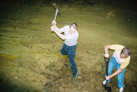 1991 Ford Bronco - Me and some fellow Broncoers filling in the rut that ate Jasons Ride.