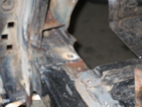 1995 Ford Bronco - top view of drivers rear support and big hole in my floor