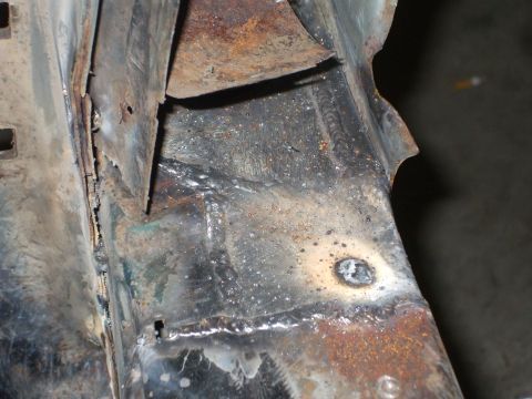 1995 Ford Bronco - closer pic of driver side top of rear support ,I just have a little more to do on this side