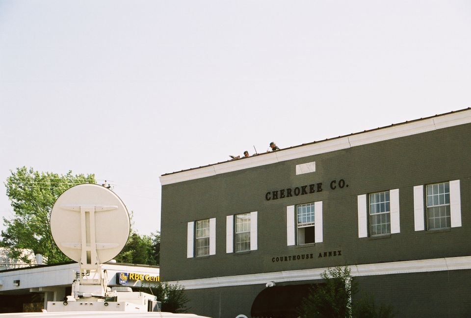 Snipers on the rooftop in downtown Murphy.
