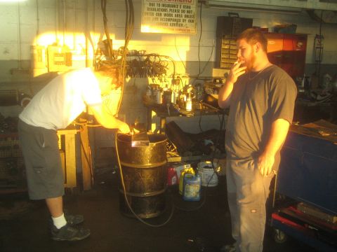 1990 Ford Bronco - Dave Stupervising while Tristan plasma cuts.
