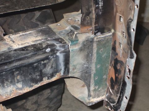 1995 Ford Bronco - new passenger rear support moched up in place,just a little more trimming to do