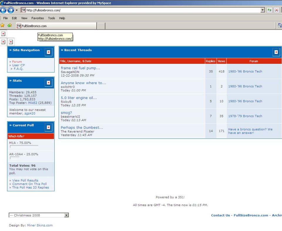Screenshot of FullSizeBronco.com forum page
