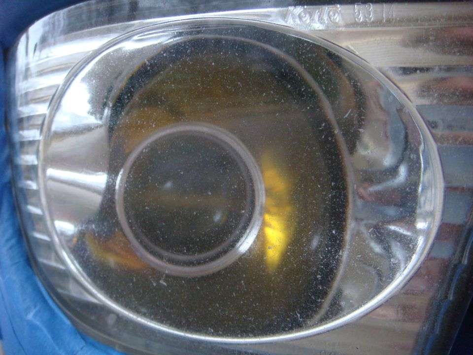 close up of the fog light before wetsanding