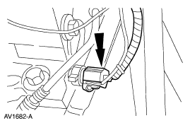 2007 Ford Mustang - Service-manual line-drawing figure pointing to an electrical connector for a repair step.