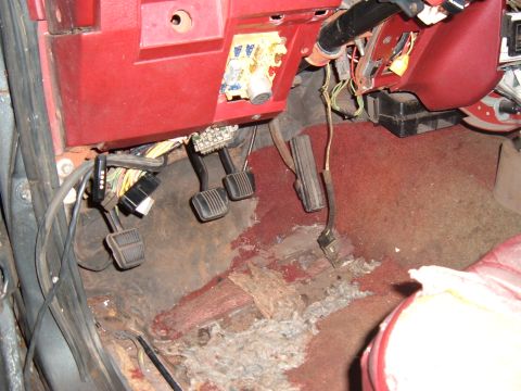 1981 Ford LTD - It took awhile to get to this point but the pedals are bolted down and the right height and spaced out for my big feet.