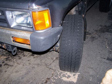 1988 Toyota Pickup/SR5 - Driver Front Tire. truck needs an alignment