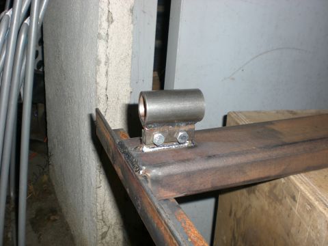 1990 Ford Bronco - Tab welded to jig base, and bushing bolted on