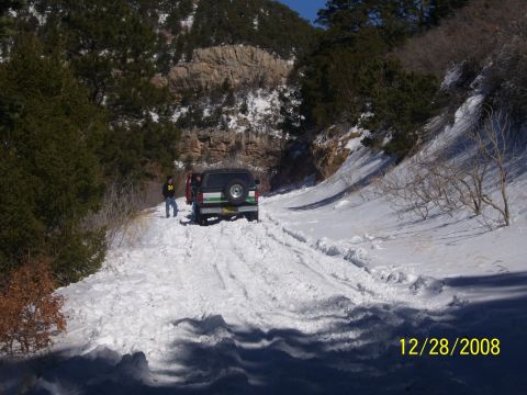 1993 Ford Bronco - A 1993 Ford Bronco navigates a snow-covered road in New Mexico on December 28, 2008.