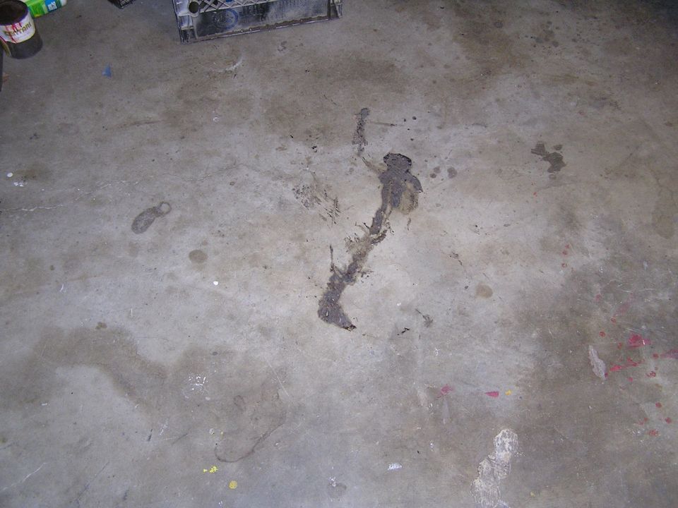 Garage floor, before, this might be another problem spots...