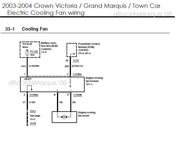 2003-2004 CV/GMQ/TC cooling fan