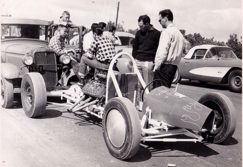 Dragster and a 1957 Chevrolet Corvette convertible