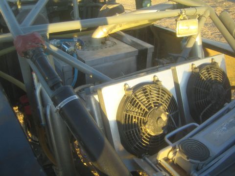 1990 Ford Bronco - Photograph of an off-road buggy rear cooling setup, not a technical document.
