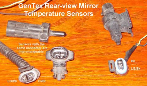 1983 Ford Bronco - Temperature Sensors for GenTex Mirrors The 2 sensors on the L are electronically interchangeable, and use the same connector. The R one use…