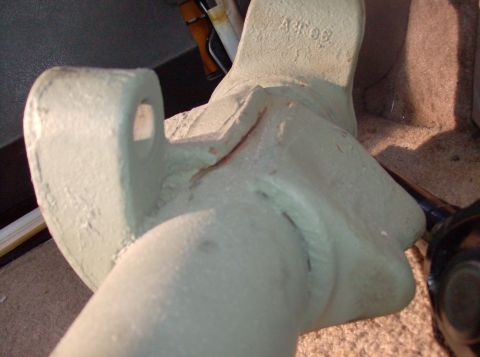 1989 Ford Bronco - A close-up view of a Dana 44 axle housing, showing a stamped date of "A3F 98".