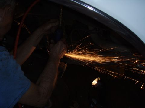 1996 Ford Bronco - Starting on the rear, and its dark. I was hoping to get this done before dark. I told my father-in-law..."the rear will be a breeze". The c…