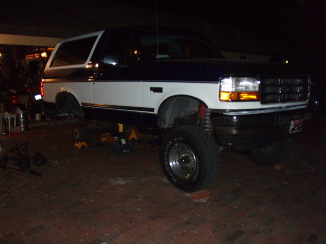 Front is complete...But dayum, I got 7 1/2 inches out of the front.  I sure hope those springs settle quickly.  Or, my old springs were very tired.