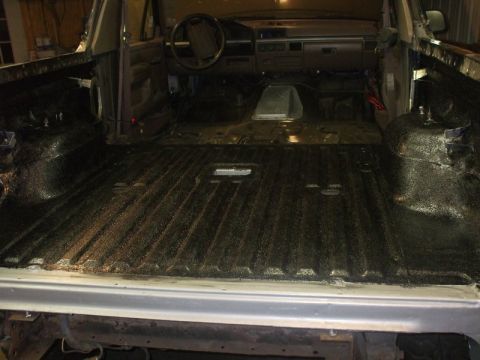 1995 Ford Bronco - got the first coat of herculiner put on