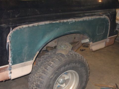 1995 Ford Bronco - drivers side tacked in place