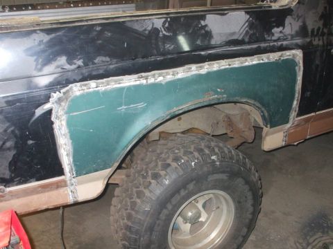 rust repair - passenger side tacked in place