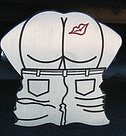 1973 Ford Ranchero - This graphic depicts buttocks in jeans with a kiss mark, not a vehicle.