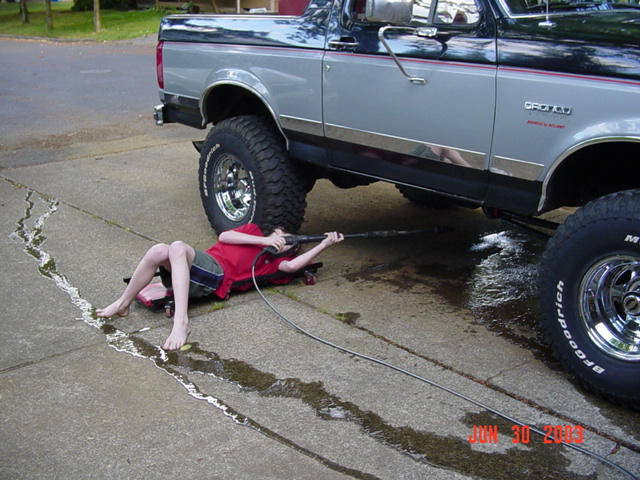 Got the boy to pressure wash the truck