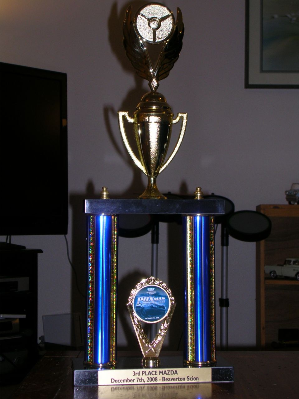 3rd Place Mazda trophy from the PDXmas 2008 winter meet at Beaverton Scion