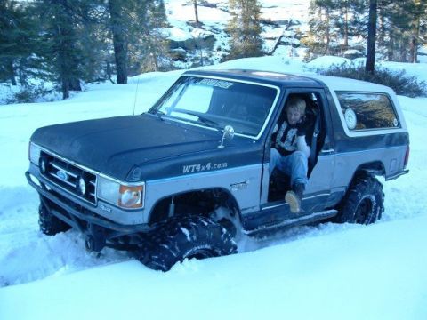 1989 Ford Bronco - This modified Ford Bronco is stuck in the snow during a trip to Shaver Lake.