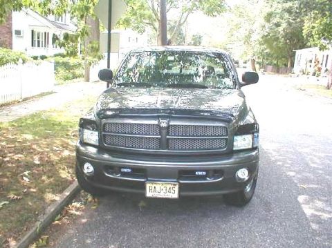 1989 Ford Bronco - Front view of a 1994 Dodge Ram pickup truck parked on a residential street.